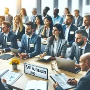 people discussing the sap business one for their business