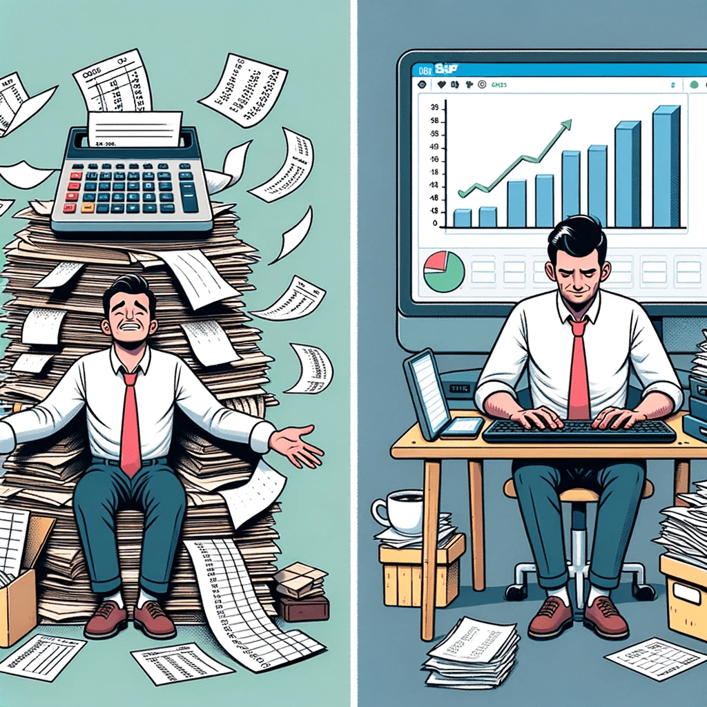 llustration-of-two-contrasting-images-side-by-side_-On-the-left-a-small-business-owner-is-struggling-with-stacks-of-paper-manual-ledgers-and-an-ol-min.png